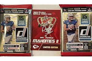 NEW 2023 Panini Donruss FACTORY SEALED FOOTBALL CARD PACKs (2 Packs = 20 Cards) - Chance for Autograph Rated Rookie Cards! - Includes Custom Novelty Mahomes Art Card Pictured