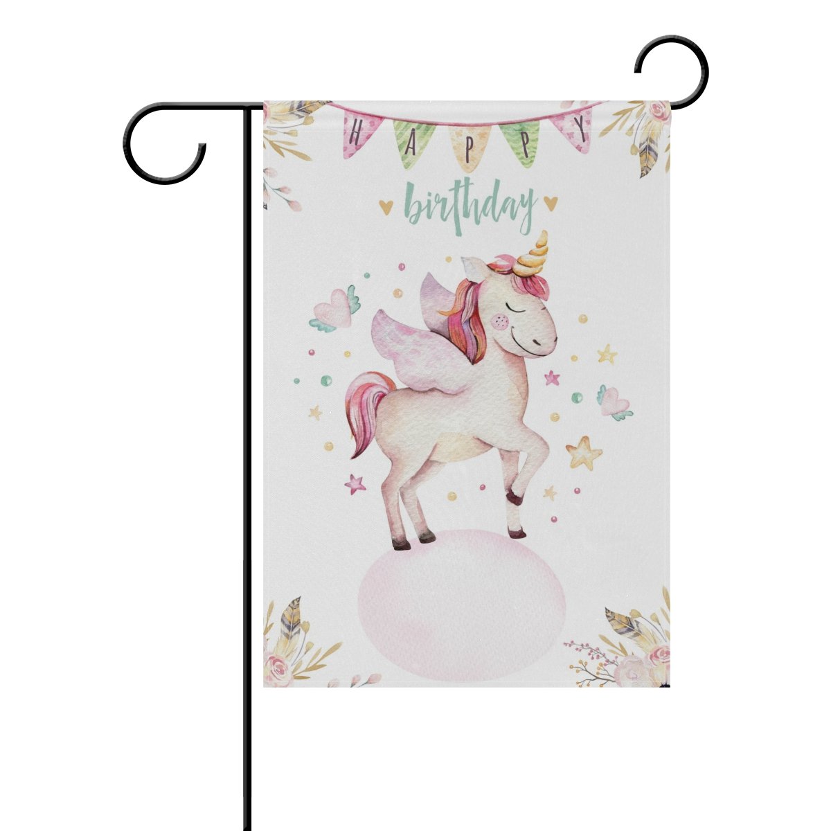 Best Happy Birthday Unicorn Garden Flag