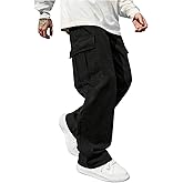 GORGLITTER Boy's Baggy Cargo Pants Wide Leg Casual Elastic Waist Sweatpants Active Workout Trousers with Pockets