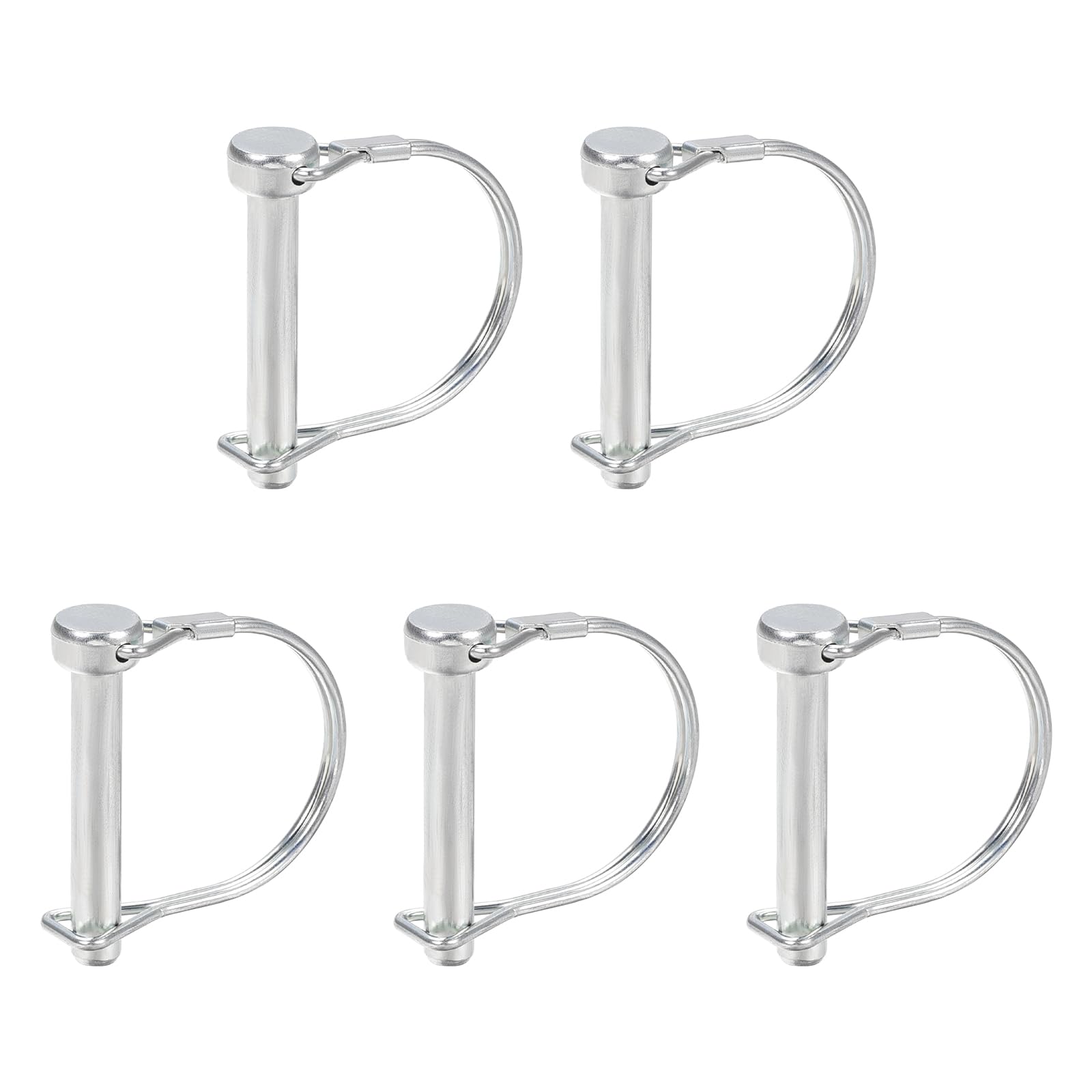 DTGN 8mm x 50mm (DxL) Shaft Locking Pin - 5Pack - Good for Farm Trailers Lawn - Carbon Steel Round Trailer Coupler Pin - Silver Tone