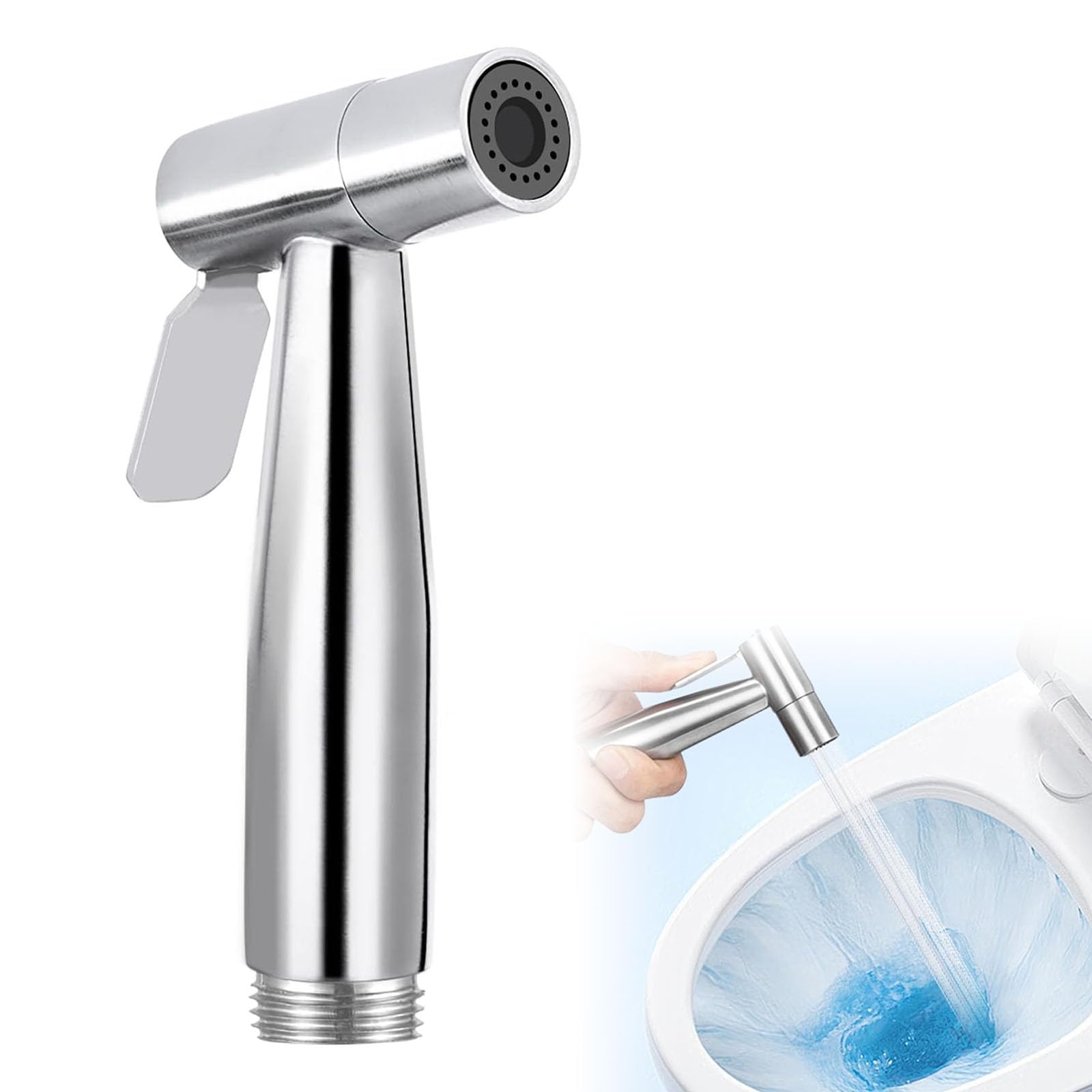 SOMDARHK Handheld Bidet Sprayer Head: Stainless Steel High Pressure Toilet Bidet Spray Kit for Bathroom Personal Hygiene Cloth Diaper Cleaning (Spray Head Only)