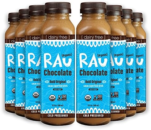 Organic Superfood Drinking Chocolate (RAU BOLD ORIGINAL)- Zero Sugar, Dairy Free, Paleo Friendly, No Preservatives, 12 Ounce (Pack of 8)