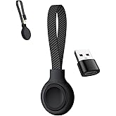 Portable Magnetic Charger for Samsung Galaxy Watch | Keychain Travel Charger USB-C/USB-A 2-in-1 | Fast Charging for Galaxy Watch Ultra/7/6/6 Classic/5/5 Pro/4/4 Classic/3/Active 2/1 Models (Black)