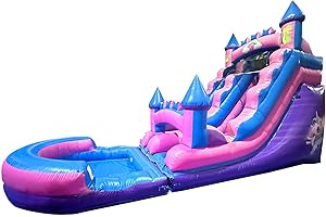 POGO BOUNCE HOUSE Inflatable Water Slides for Kids - Backyard Inflatable Water Slides with Splash Pool - Pink Unicorn Slide Complete with Blower, and Stakes - 25.5' x 9' - 15' Tall Slide