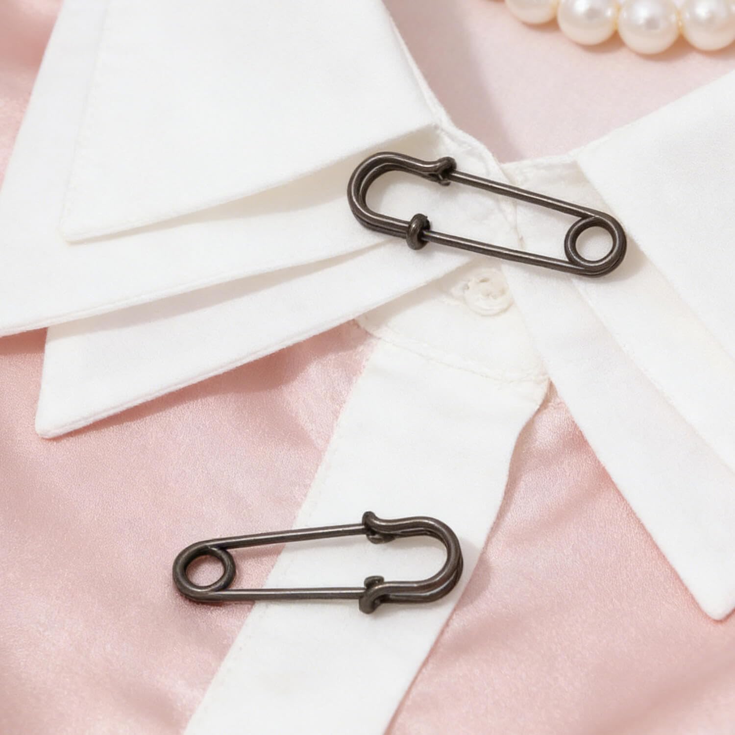 Amanaote Gun Black Safety Pins 30mm X 10 mm Size Jewelry for Kilts Blankets Skirts Crafts Pack of 30