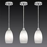 Viinew Mini Glass Pendant Light 4.72" White Swirl Pendant Lights 3-Pack Handblown White Art Oval Glass Hanging Pendant Light 
