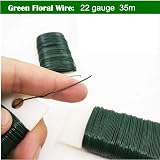 Aisszhao 2 Roll 22 Gauge Green Florist Wire Flexible Paddle Craft Binding view 2