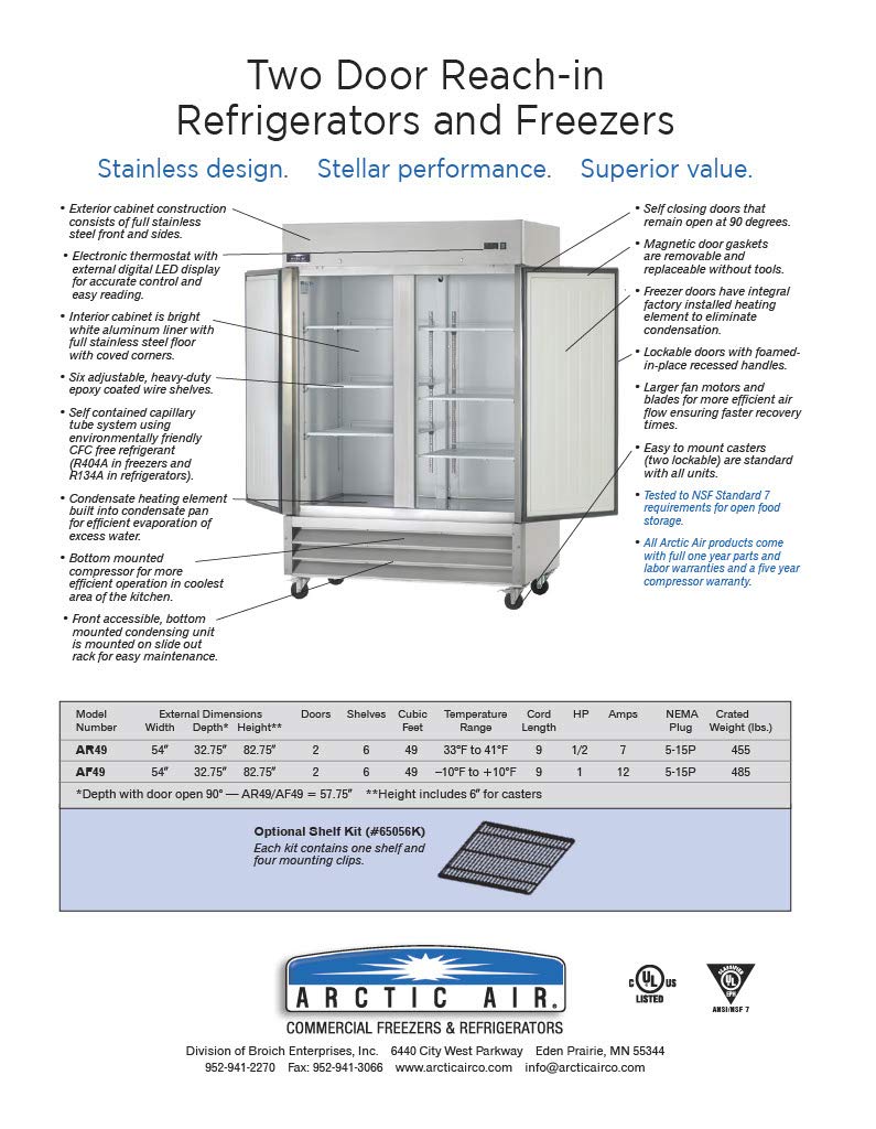 arctic air commercial refrigerator
