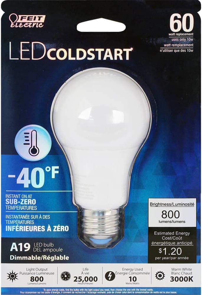 LED Bulbs Cold Start SubZero Temp Omni 3000°K Pack of 28 Feit Electric