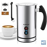 CHULUX Electric Milk Frother,Warmer and Heater 3-in-1 with Four Whisks,Soft Foam for Coffee,Cappuccino,Latte and Hot Chocolote,Auto Shut-Off and Strix Temperature Control