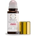 Grandma Flo's Naturals Organic Castor Oil with Rose Quartz Roll On For Face and Body - Glass Bottle, Cold Pressed, Hexane Free, Unrefined - Stimulate Hair Growth, Moisturize Skin