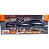 1966 Chevy C10 Fleetside Pickup Truck, Dark Blue - Motormax 73355 - 1/24 Scale Diecast Model Toy Car, unisex-children