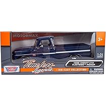 1966 Chevy C10 Fleetside Pickup Truck, Dark Blue - Motormax 73355