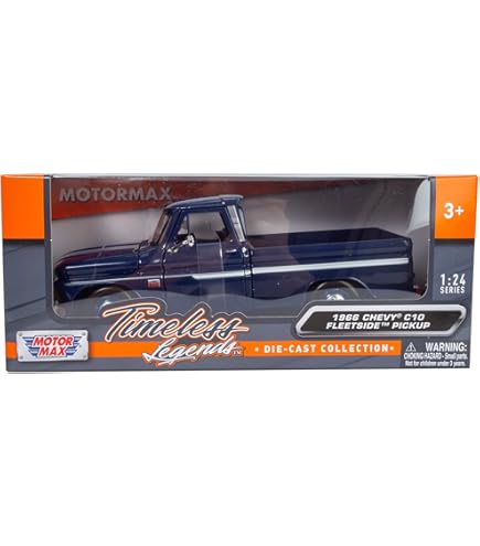 Miniature GMC C1000 FENDERSIDE 1966 BLEU 1/24