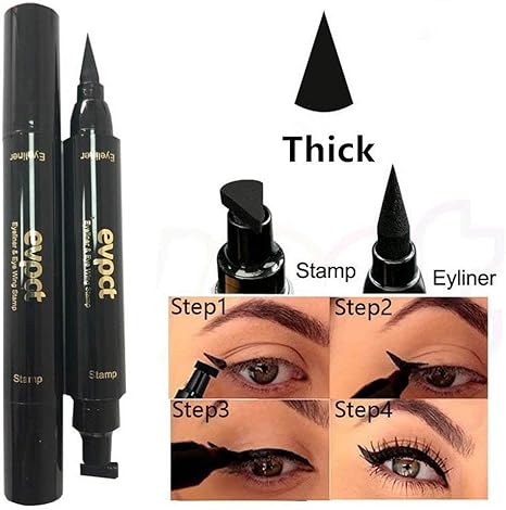 Amazon アイライナー Bestgift リキッドアイライナー デュアルエンド スタンプシール 防水 速乾 ブラック 3 5ml 細い 太い Thick Bestgift アイライナー 通販