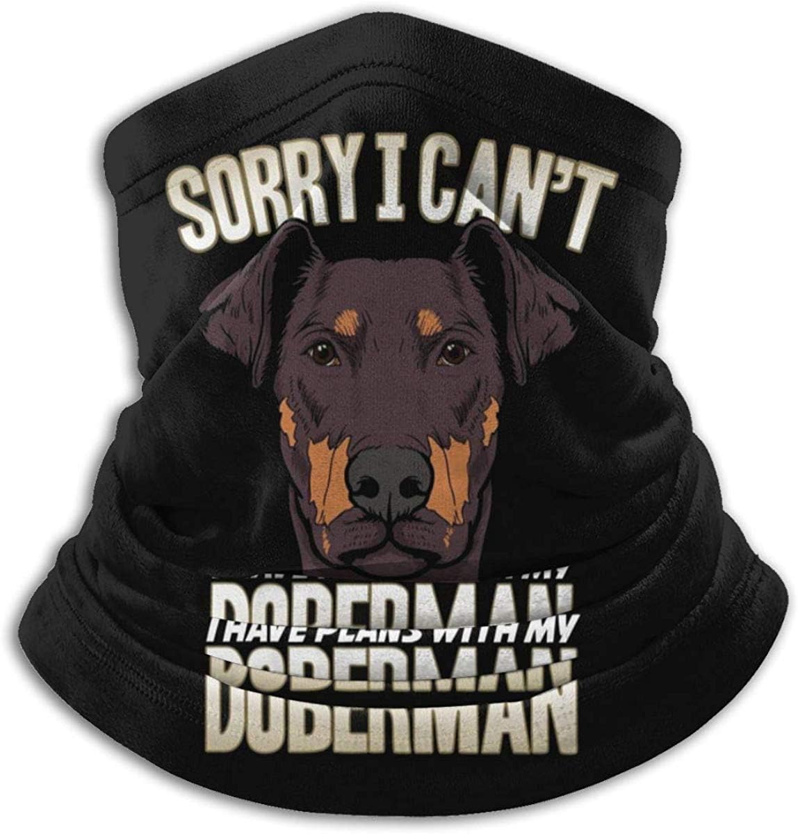 Doberman Funny Microfiber Neck Warmer Balaclavas Soft Fleece Headwear Face Scarf Mask For Winter