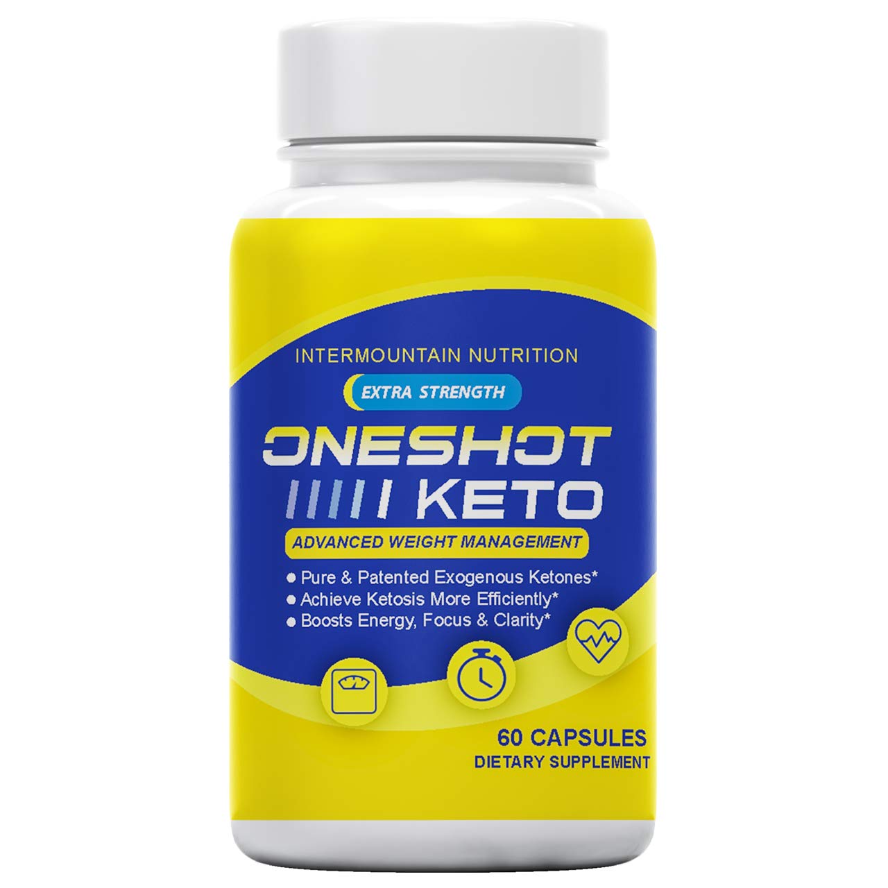 The Official Brand, One Shot Keto, Extra Strength, Pure & Patented Exogenous Ketones, Boosts Energy, Dietary Supplement