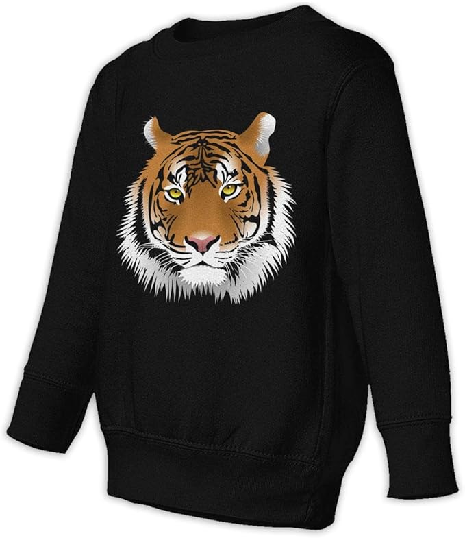 Girls Boys Tiger Face Crew Neck Long Sleeve Sweatshirt Cute