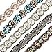 Frienda 5 Pieces Woman Elastic Rhinestone Beaded Headband Handmade Crystal Hair Bands Hair Accessories