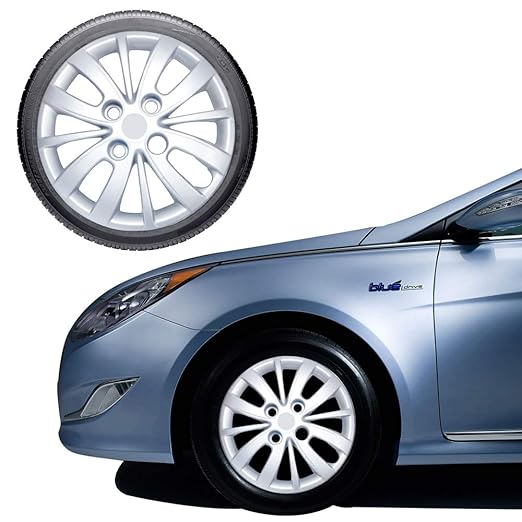 Oshotto 13 inch Silver Wheel Cover Caps Hyundai i10 2013 (Set of 4