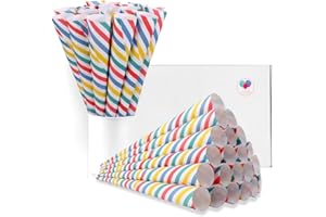 CANDY PARK Premium Cotton Candy Cones 100 Pack - Multicolor Cotton Candy Sticks for Machines - Sprinkles Theme Party Supplies