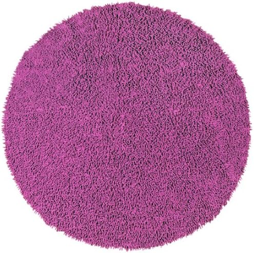 Shagadelic Chenille Twist Round Rug, 3 by 3-Feet, Orchid
