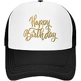 ZBDSKLEX Happy Birthday Trucker Hat for Men Women, Adjustable Mesh Baseball Cap for Birthday Party