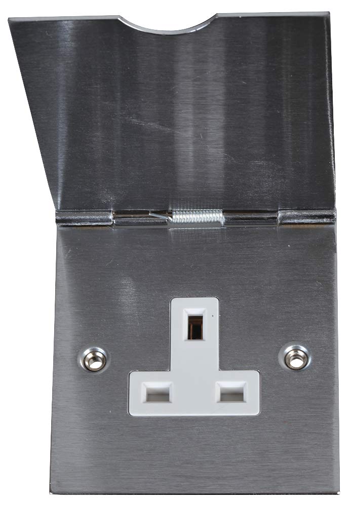 PRO ELEC PELB1695 – 13A Single Floor Socket, Stainless Steel
