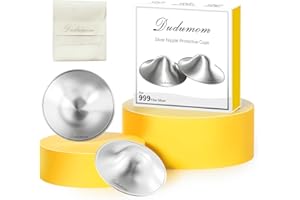 The Original Silver Nursing Cups - 999 Silver Nipple Cover for Breastfeeding Sore Nipple Relief, Nipple Shields for Breastfee