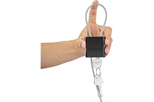 BOZZYS Cable Padlock with 3 Keys | L 1.15ft(0.35m),D 1/6in(4mm) Adjustable Steel Cable Lock | Aluminum Locks for Bikes, Gate, Lockers & Outdoor Gear | Weatherproof & Black