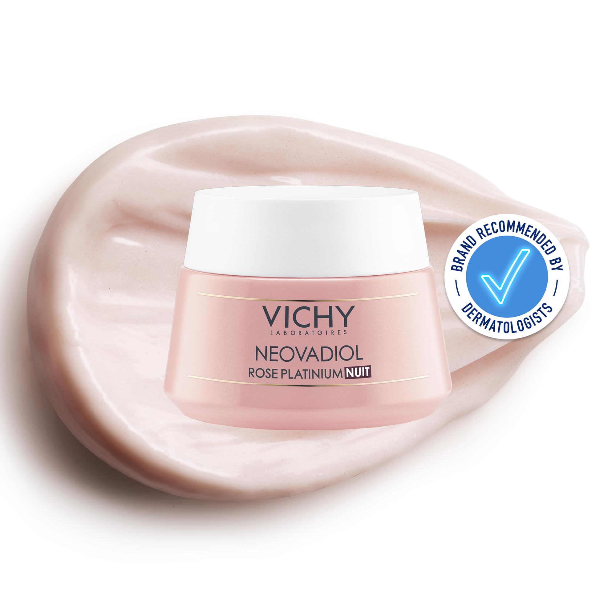 Vichy Neovadiol Rose Platinium Fortifying Day Cream, With Beeswax, Calcium & Rose Extract, For Mature Skin 65+, Revitalising Rosy Glow, Hypoallergenic, 50ml