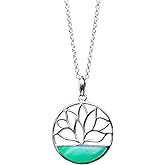 Boma Jewelry Sterling Silver Lotus Flower Necklace, 18 Inches