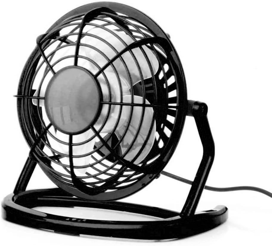 HuntGold Mini Table Desk Fan Portable Plastic Personal Cooling Cooler USB Plug With Key Switch-Black