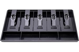 EKDJKK Cash Money Tray Replacement 5 Bill/ 4 Coin Drawer Register Insert Tray Storage Case with Plastic Clip (Size15.9 x 9.6 x1.38 inch)