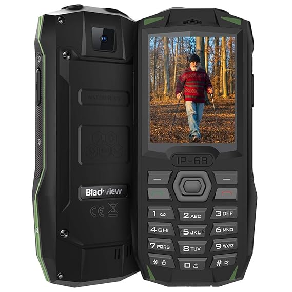 Blackview BV1000 Mobiltelefon Dual SIM, IP68 Wasserdicht Outdoor Handy, 3000mAH Großer Akku, 2,4 Zoll Farbdisplay Seniorenhan