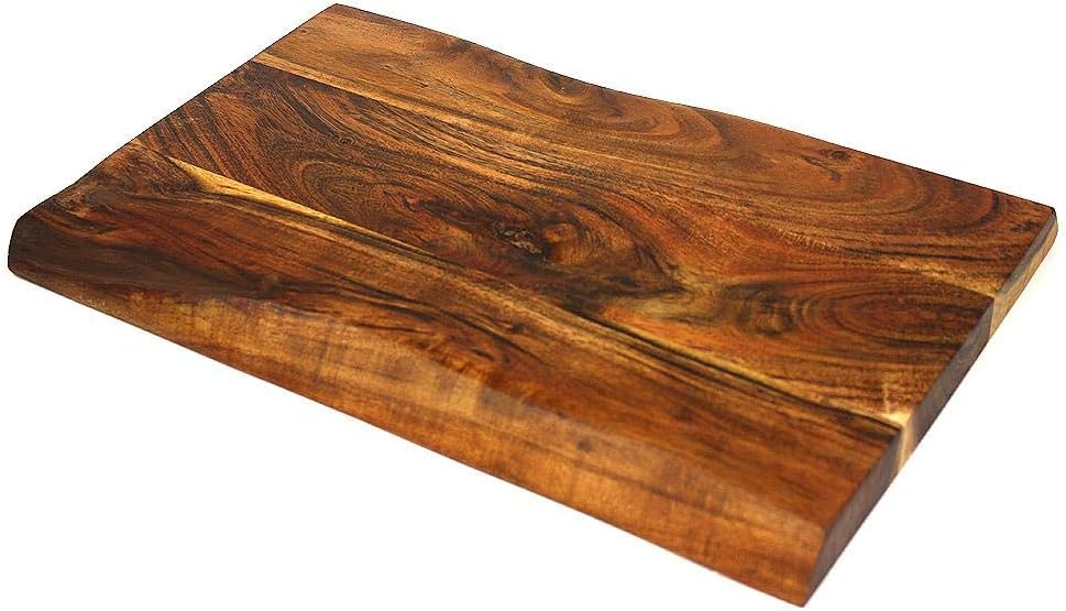 Amazon Com Mountain Woods Brown Hand Crafted Live Edge Acacia Cutting Board Serving Tray Charcuterie Board Chopping Board For Vegetables Fruits And Meat Cheese Board 20 X 11 X 0 75