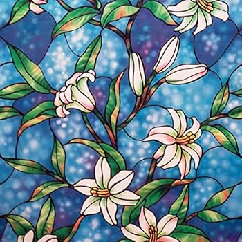 Coavas Window Film (78.7 x 35.6 Inches) Decorative Privacy Film Stained Glass Window Privacy Protection for Home Bathroom Kitchen Office