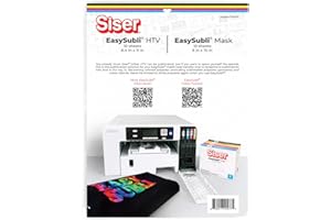 Siser EasySubli HTV - Printable Sublimation Heat Transfer Vinyl - 10 Sheets of EasySubli (8.4"x11") and 10 Sheets of EasySubli Mask (8"x10")