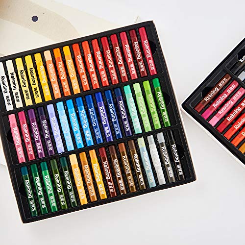 Non Toxic Soft Oil Pastels Set of 48 Assorted Colors Bundle with Rubber Pastel Erasers for Artist and Professionals