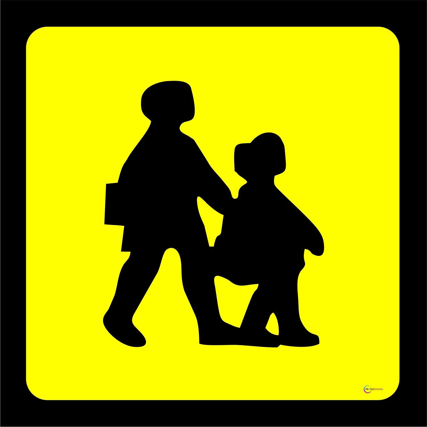 Reflective School Bus/Coach Sign Compliant With Regulations 1994 Choice Of Sizes Large For Back Small For (Reflective Self Adhesive Sticker, Two Sizes 40 x 40 CMS & 25 x25 CMS Front And Back) — image 1