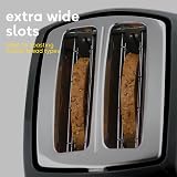 Russell Hobbs Honeycomb 2 Slice Toaster Black 850W Extra Wide Slots 6 Browning view 7