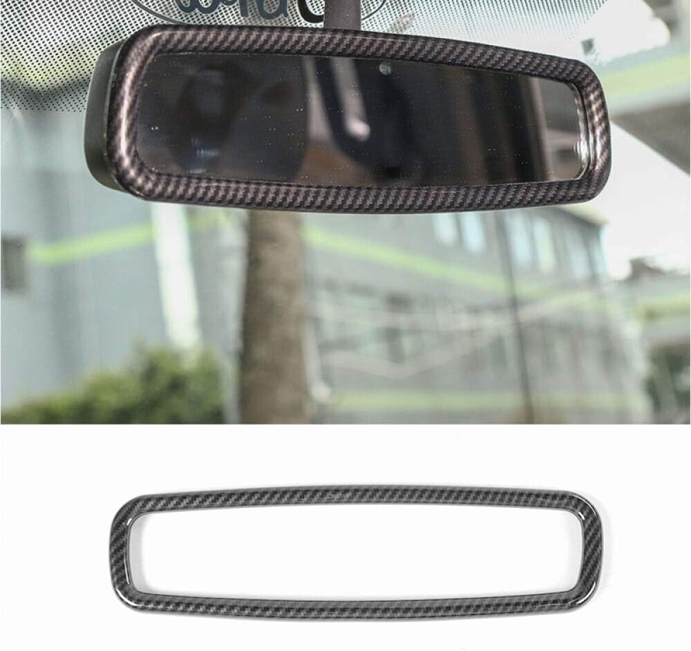 OIOBOMBG For Ford F150 F-150 2015-2018,Carbon Fiber Interior Rearview Mirror Cover Trim Car Accessories Carbon Fiber