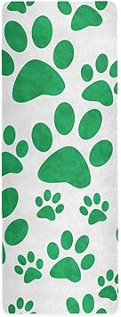 Amazon Vawa ヨガマット おしゃれ かわいい 爪 足の印 グリーントレーニングマット 折りたたみ トラベルマット 極薄 軽量 ヨガタオル 収納ポーチ付き 180x66cm Vawa マット