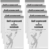 Glenmal 8 Pcs Golf Yardage Book with Golf Scorecard Book | Notebook Pocket Size, Journal, Log Book, Score Book, Notepad for Golfers Men Women Golfing Game Scorebook Supplies