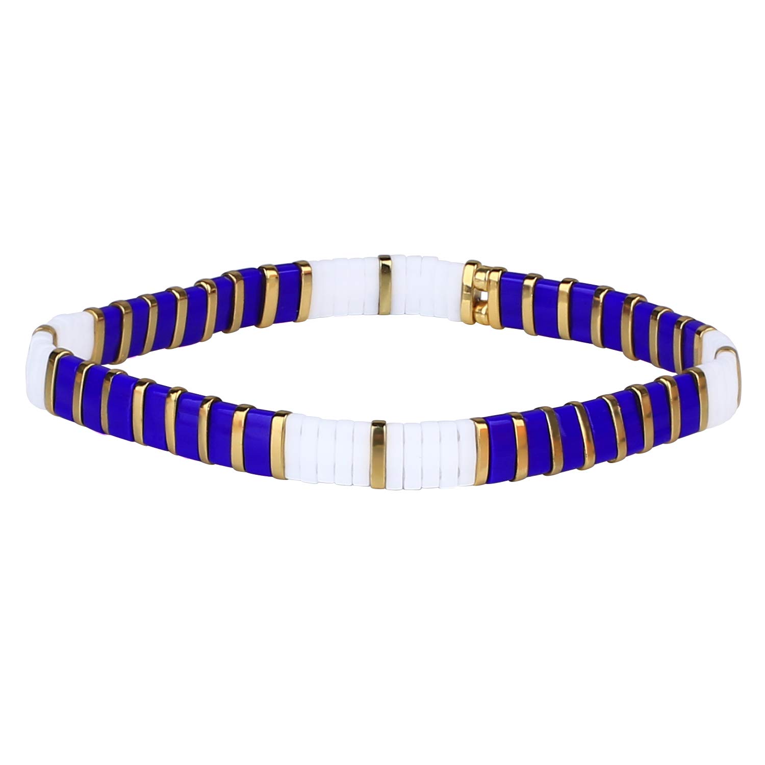 KELITCH Tila Miyuki Beads Bracelets Colorful Strand Stretch Bracelets Mixed Friendship Bracelets - 8D