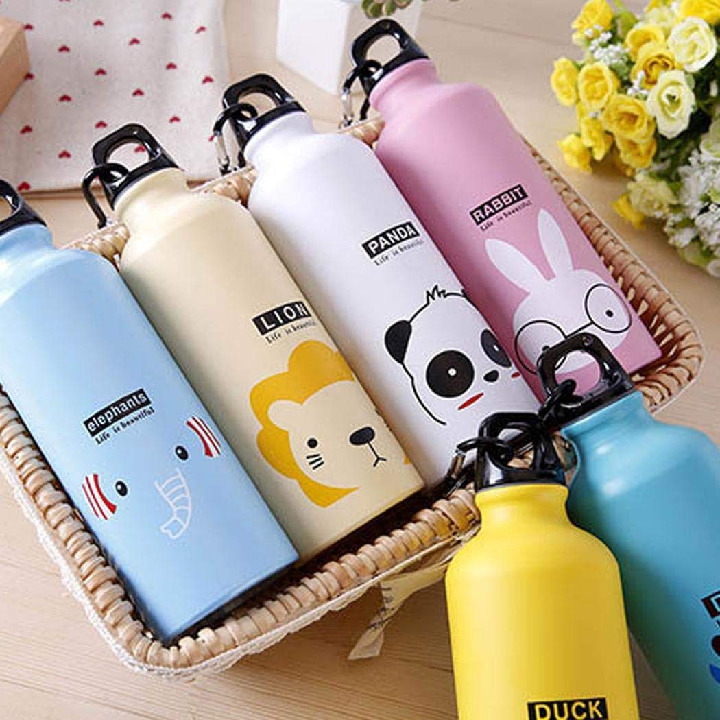 linselles 500mL Portable Sports Bottle Cute Cartoon Animal Pattern Aluminum Alloy Cup Water Bottle, Panda
