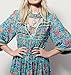R.Vivimos Women Sexy Deep V Neck Flower Print Long Sleeve Dresses 2XL