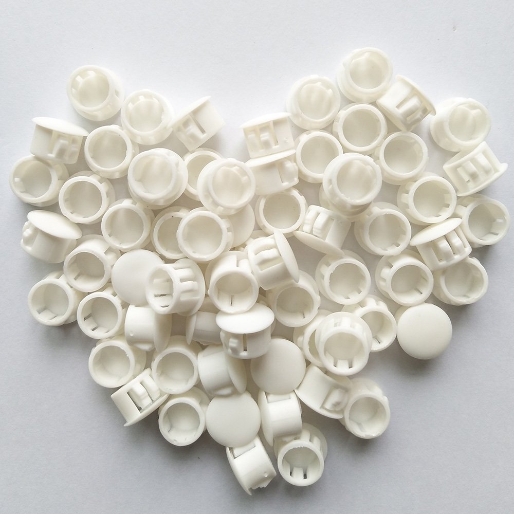 25PCS 13mm(0.51in) Panel Plugs Hole Plugs (Mounting Hole: 12.5-13mm), Plastic Flush Type Hole Plugs, Home Furniture Fastener, Plastic Pipe Choke Plug (White Color)