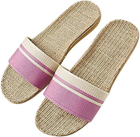 Wazaza 室内履き替え サンダル ルームシューズ スリッパ 麻が呼吸するスリッパ お洒落で快適 来客用 室内 リネンスリッパ ベーシック 麻 ボーダー 人気上昇中