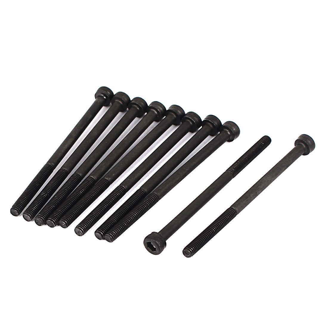 Sourcingmap M3x50mm 12.9 Alloy Steel Hex Socket Screws Partially Threaded Bolt Black 10Pcs — image 1